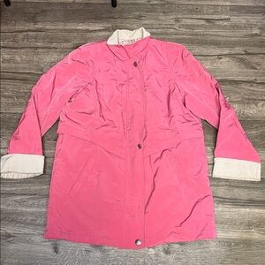 Liz Claiborne Pink and Cream Trench Coat